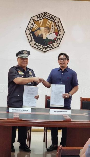 Isang Kasunduang Usuprukto ang nilagdaan sa pagitan ng Pamahalaang Bayan ng Morong sa pamumuno ni Mayor Sidney B. Soriano at Regional Director JCSUPT Hilbert M. Flor