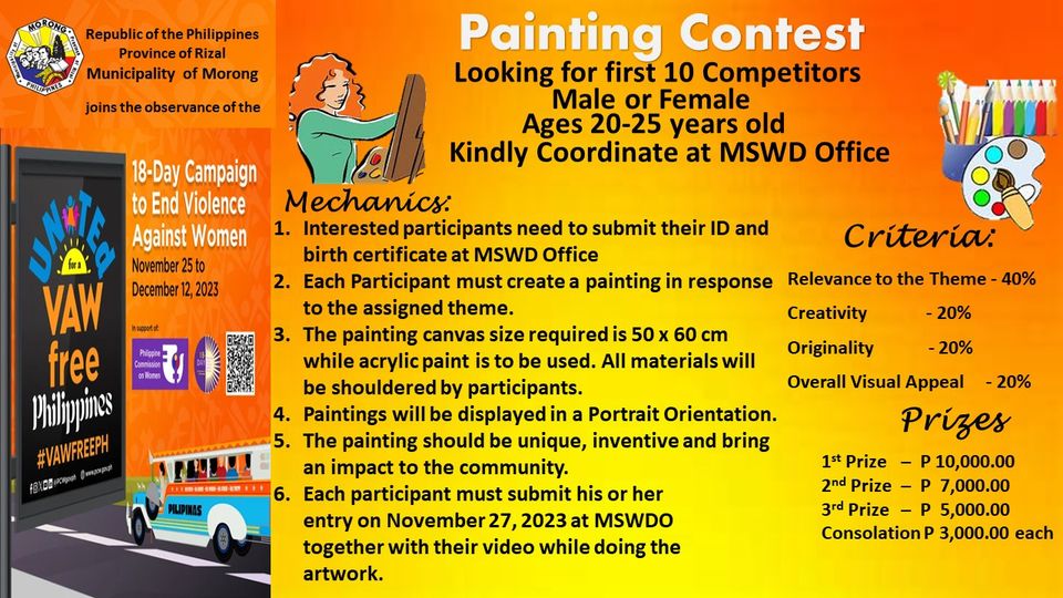 18-DAY CAMPAIGN TO END VIOLENCE AGAINST WOMEN Painting Contest